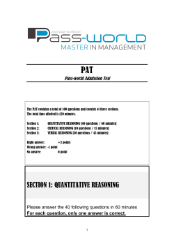 section 1: quantitative reasoning - Pass
