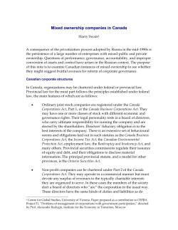 Mixed ownership companies in Canada