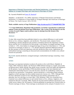 Importance of Marital Characteristics and Marital