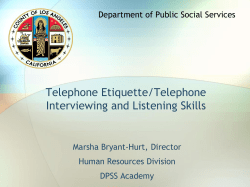 Telephone Etiquette/Telephone Interviewing and