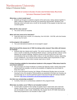 Frequently Asked Questions about the Saturday Cohort Option