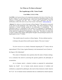 HOMO SAPIENS AND HOMO NOETICS