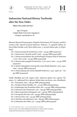 Indonesian National History Textbooks after the New Order