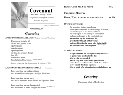 this week`s Bulletin - Covenant United Church of Canada