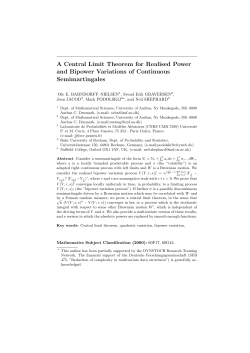 A Central Limit Theorem for Realised Power and Bipower Variations