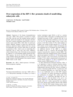 Over-expression of the HIV-1 Rev promotes death of nondividing