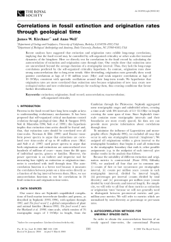 Correlations in fossil extinction and origination rates through