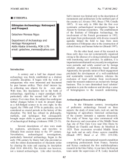 Ethiopian Archaeology: Retrospect and Prospect