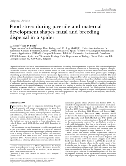 Food stress during juvenile and maternal development shapes natal