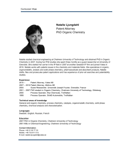 Natalie Ljungdahl Patent Attorney PhD Organic Chemistry