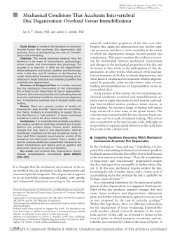 Mechanical Conditions That Accelerate Intervertebral Disc