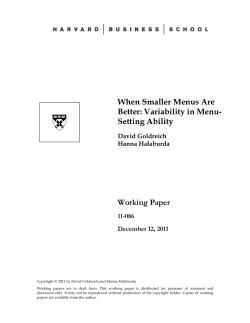 When Smaller Menus Are Better: Variability in Menu