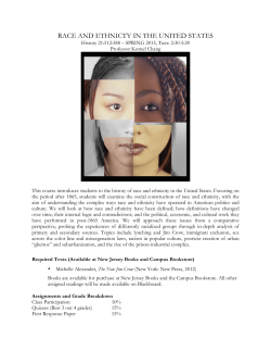Race and Ethnicity Syllabus