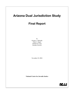 Arizona Dual Jurisdiction Study