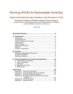 revising aacr2 to accommodate seriality report