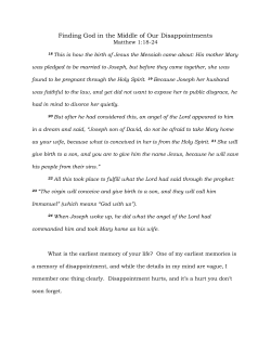 Finding God in the Middle of Our Disappointments