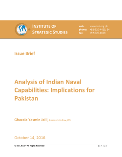 Analysis of Indian Naval Capabilities: Implications for Pakistan