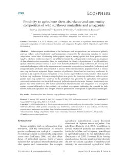 Proximity to agriculture alters abundance and community