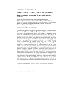 SEDIMENT FALLOUT RATES IN TANJUNG RHU CORAL