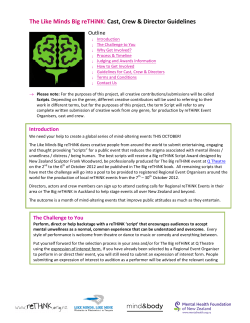 Read or print the Guidelines for Directors, Cast and Crew.