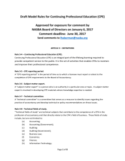 Draft Model Rules for Continuing Professional Education