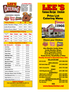 Price List Catering Menu