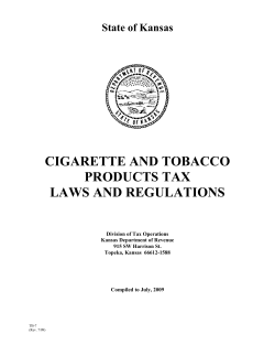cigarette and tobacco products tax laws and regulations