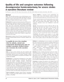 Quality of life and caregiver outcomes following decompressive