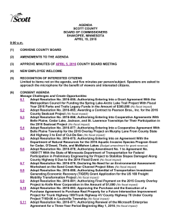 AGENDA SCOTT COUNTY BOARD OF COMMISSIONERS