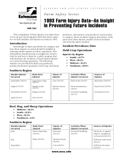 1993 Farm Injury Data–An Insight in Preventing Future Incidents