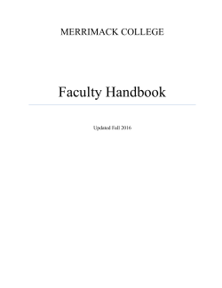 Faculty Handbook - Merrimack College