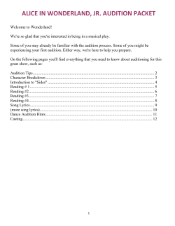 alice in wonderland, jr. audition packet