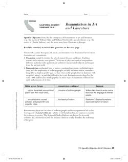 Romanticism in Art and Literature