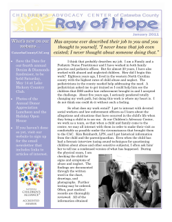 Ray of Hope Newsletter - January 2010