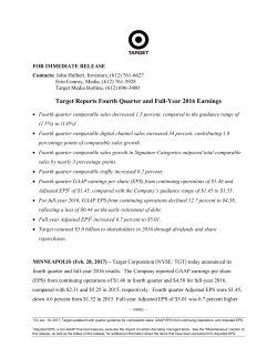 Target Reports Fourth Quarter and Full