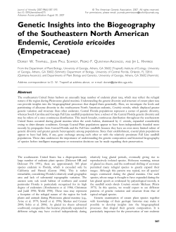 Genetic Insights into the Biogeography of the Southeastern North