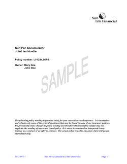 Sun Par Accumulator (Joint last-to-die)