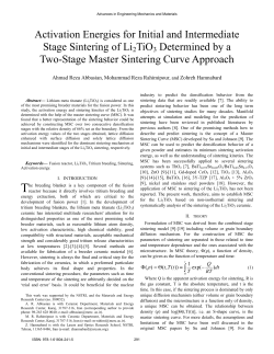 Activation Energies for Initial and Intermediate Stage