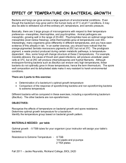 EFFECT OF TEMPERATURE ON BACTERIAL GROWTH