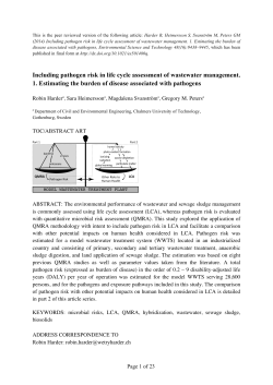 Including Pathogen Risk in Life Cycle Assessment of Wastewater