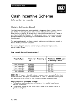 What is the Cash Incentive Scheme