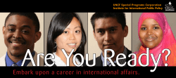 Embark upon a career in international affairs.