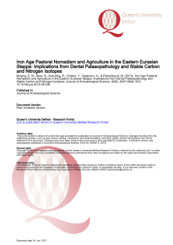 Iron Age Pastoral Nomadism and Agriculture in the Eastern