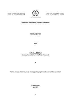 Communication by Philippe Schwab - &laquo;Taking account of interest