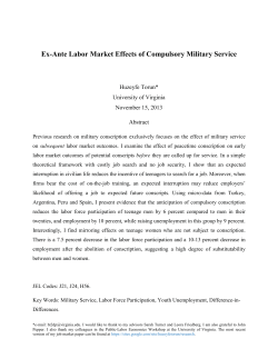 Ex-Ante Labor Market Effects of Compulsory Military Service