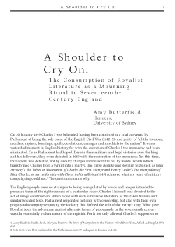 A Shoulder to Cry On - history in the making