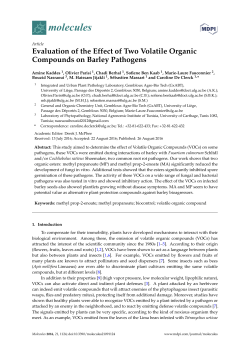 Evaluation of the Effect of Two Volatile Organic Compounds on