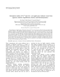 Adsorption studies of Cr onto low- cost apple juice industry waste
