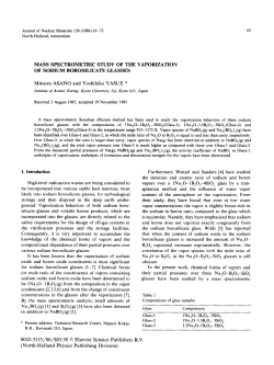 MASS SPECTROMETRIC STUDY OF THE VAPORIZATION OF
