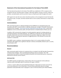Statement of the International Association for the Study of Pain (IASP